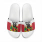Custom Guyana Football Pride Slide Sandals Golden Jaguars Go Champion - White