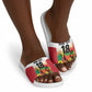 Custom Guyana Football Pride Slide Sandals Golden Jaguars Go Champion - White