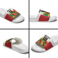 Custom Guyana Football Pride Slide Sandals Golden Jaguars Go Champion - White