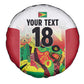 Custom Guyana Football Pride Spare Tire Cover Golden Jaguars Go Champion - White - African Pride