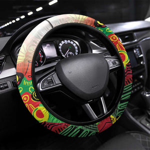 Guyana Football Pride Steering Wheel Cover Golden Jaguars Go Champion - White - African Pride