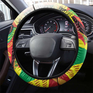 Guyana Football Pride Steering Wheel Cover Golden Jaguars Go Champion - White - African Pride
