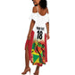 Custom Guyana Football Pride Summer Maxi Dress Golden Jaguars Go Champion - White - African Pride