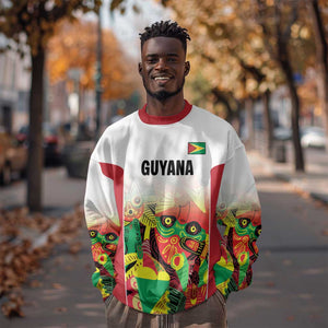 Custom Guyana Football Pride Sweatshirt Golden Jaguars Go Champion - White - African Pride
