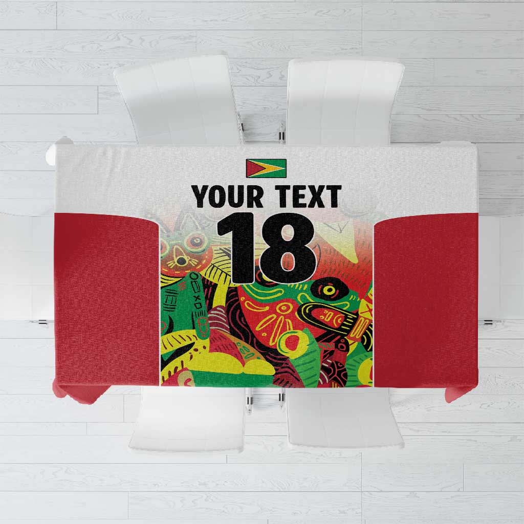 Custom Guyana Football Pride Tablecloth Golden Jaguars Go Champion - White - African Pride