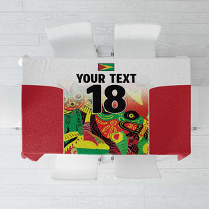 Custom Guyana Football Pride Tablecloth Golden Jaguars Go Champion - White - African Pride