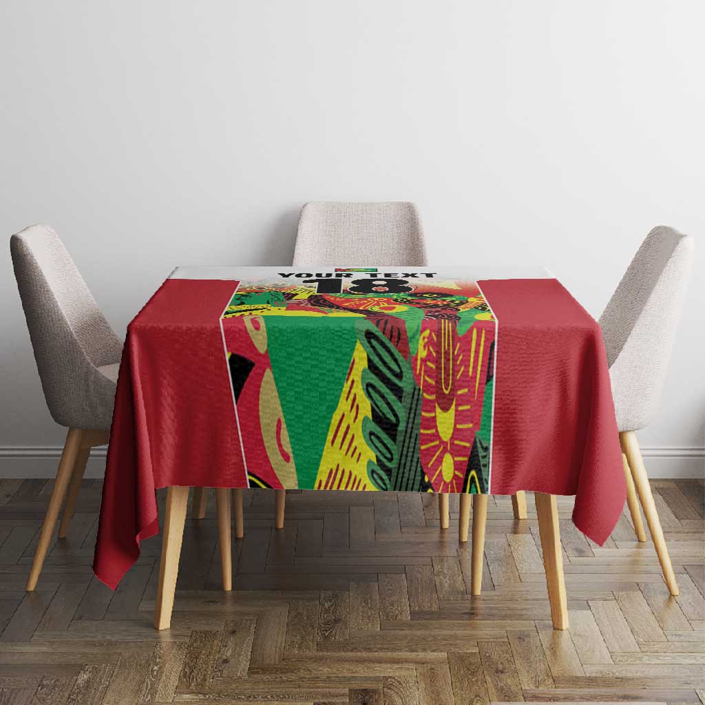 Custom Guyana Football Pride Tablecloth Golden Jaguars Go Champion - White - African Pride