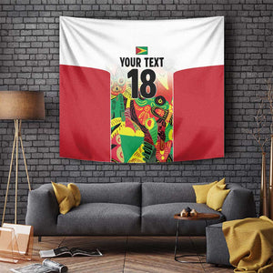 Custom Guyana Football Pride Tapestry Golden Jaguars Go Champion - White - African Pride