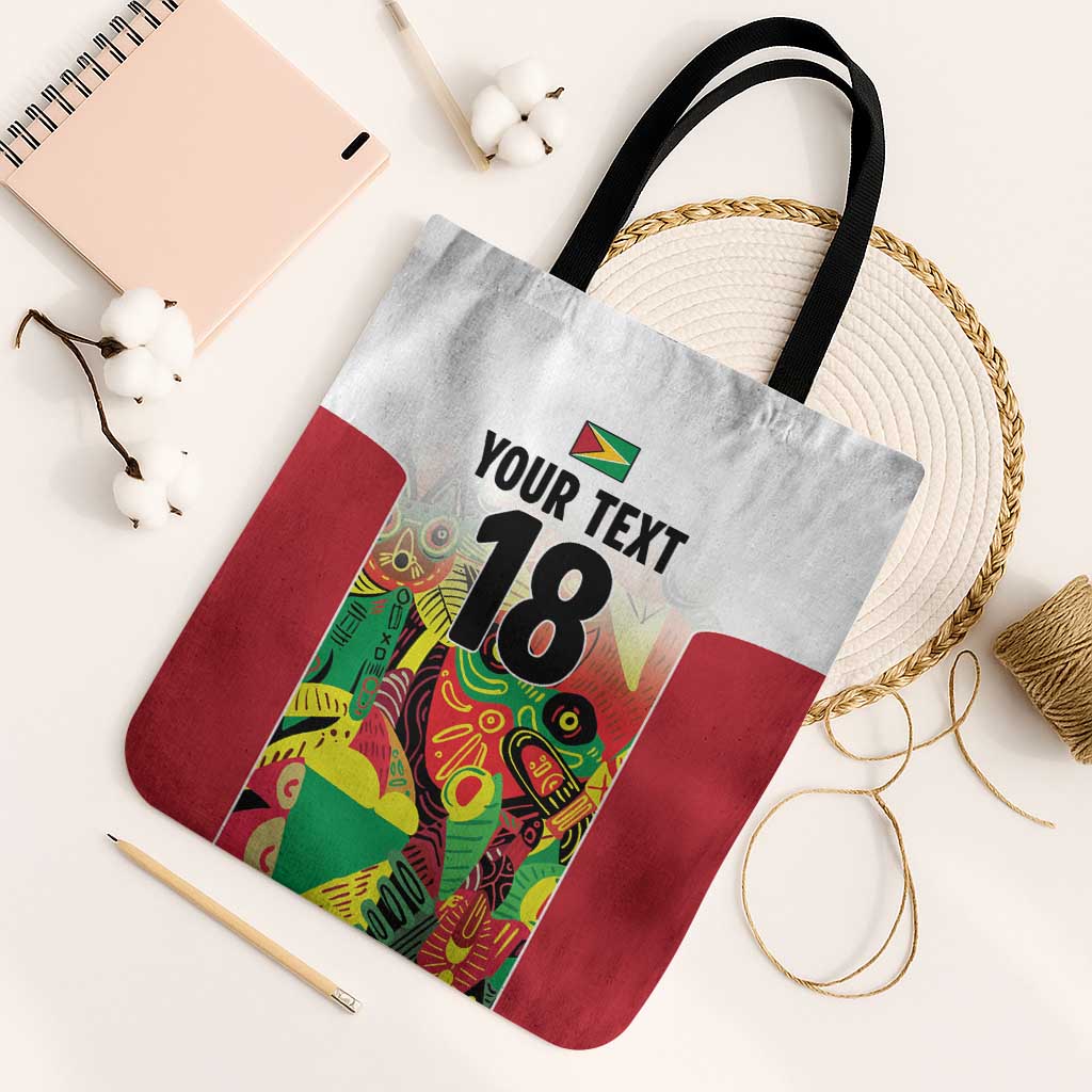 Custom Guyana Football Pride Tote Bag Golden Jaguars Go Champion - White