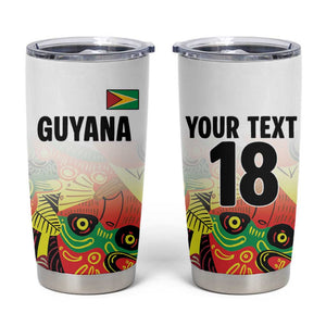 Custom Guyana Football Pride Tumbler Cup Golden Jaguars Go Champion - White - African Pride