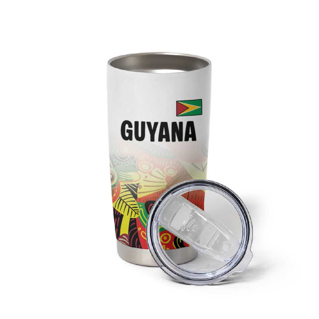 Custom Guyana Football Pride Tumbler Cup Golden Jaguars Go Champion - White - African Pride