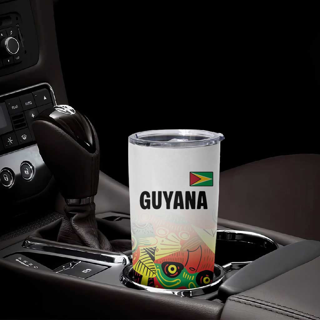 Custom Guyana Football Pride Tumbler Cup Golden Jaguars Go Champion - White - African Pride