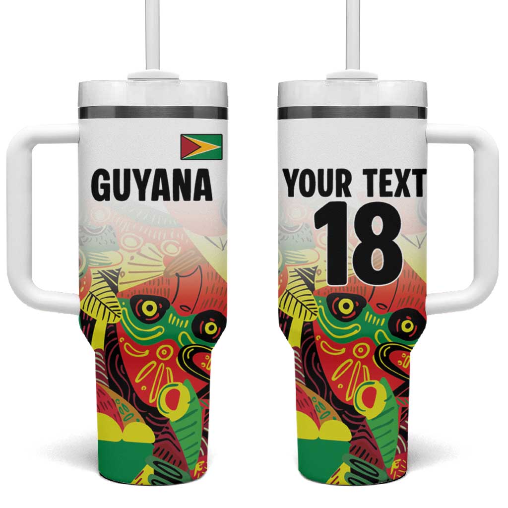 Custom Guyana Football Pride Tumbler With Handle Golden Jaguars Go Champion - White - African Pride