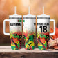 Custom Guyana Football Pride Tumbler With Handle Golden Jaguars Go Champion - White - African Pride
