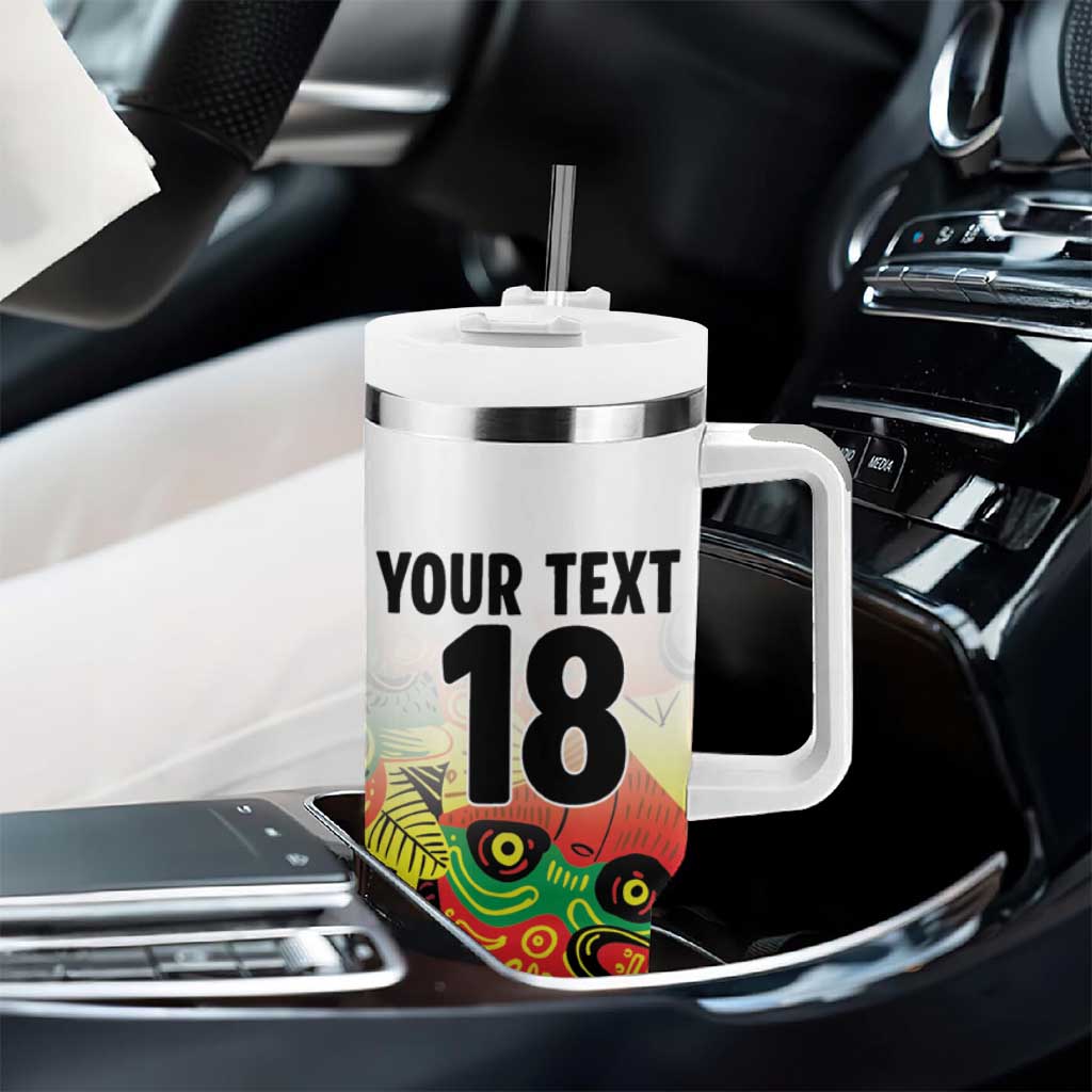 Custom Guyana Football Pride Tumbler With Handle Golden Jaguars Go Champion - White - African Pride