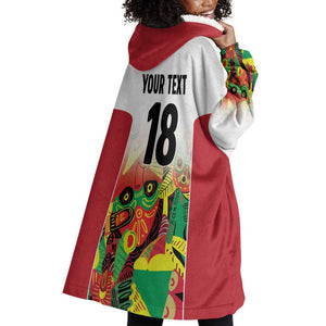 Custom Guyana Football Pride Wearable Blanket Hoodie Golden Jaguars Go Champion - White - African Pride