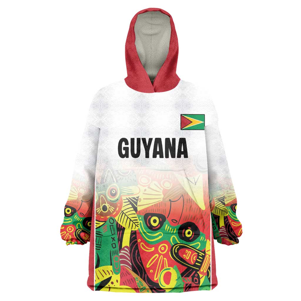 Custom Guyana Football Pride Wearable Blanket Hoodie Golden Jaguars Go Champion - White - African Pride