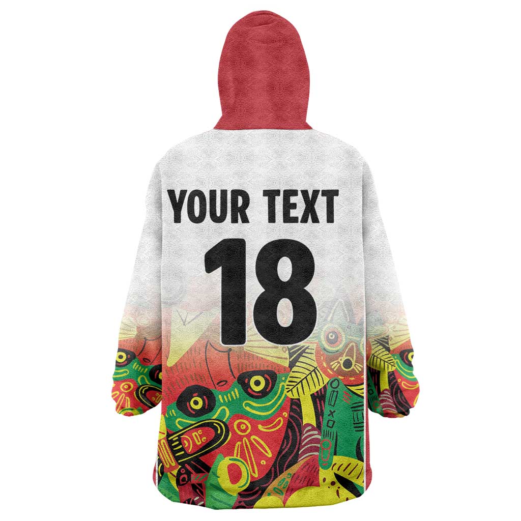Custom Guyana Football Pride Wearable Blanket Hoodie Golden Jaguars Go Champion - White - African Pride
