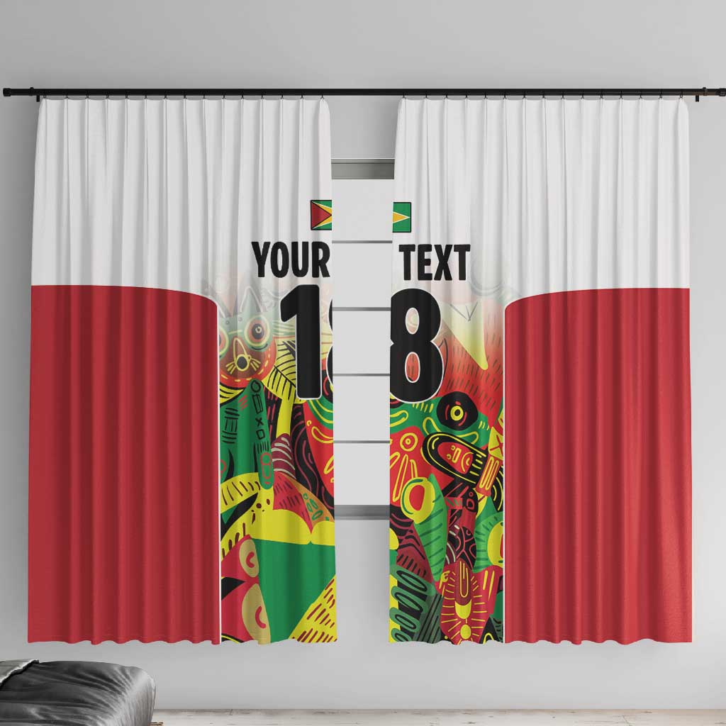 Custom Guyana Football Pride Window Curtain Golden Jaguars Go Champion - White - African Pride