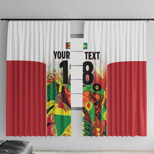Custom Guyana Football Pride Window Curtain Golden Jaguars Go Champion - White - African Pride