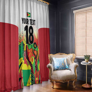 Custom Guyana Football Pride Window Curtain Golden Jaguars Go Champion - White - African Pride