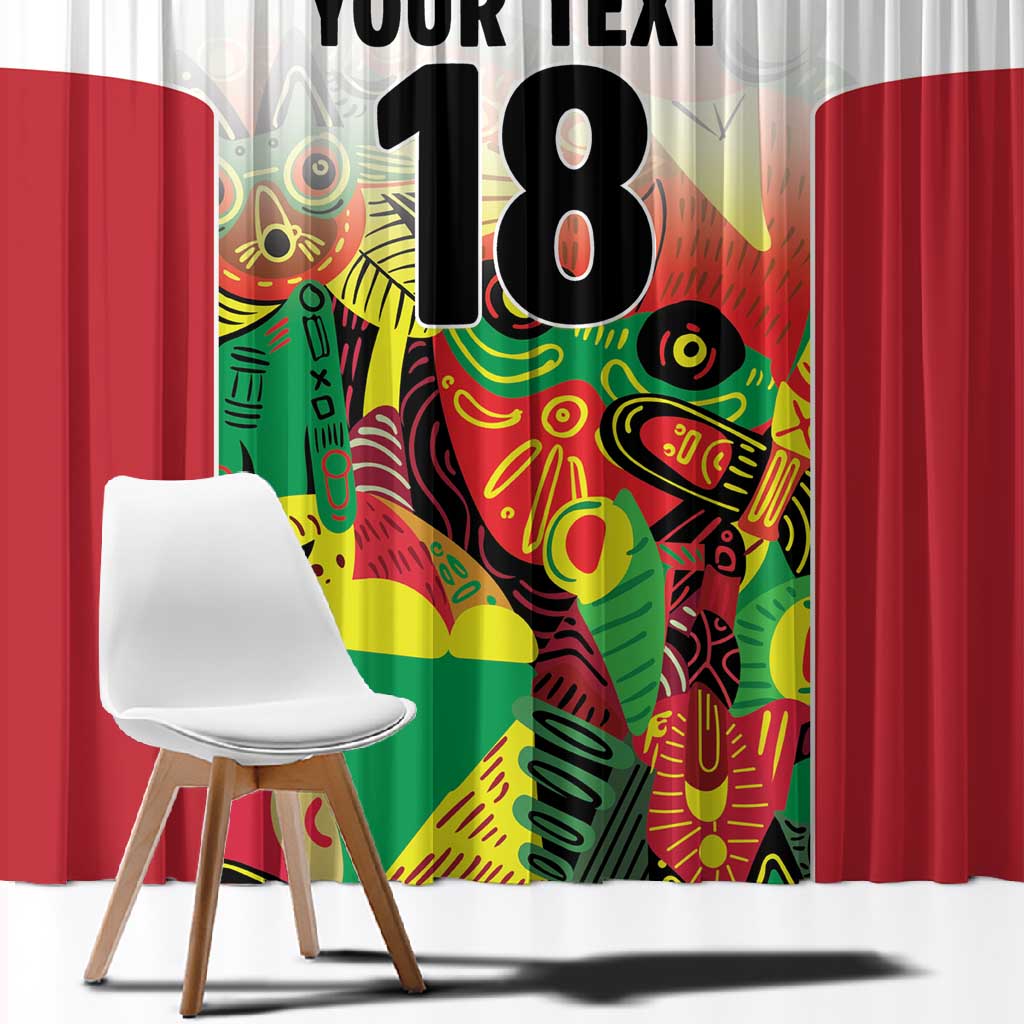 Custom Guyana Football Pride Window Curtain Golden Jaguars Go Champion - White - African Pride