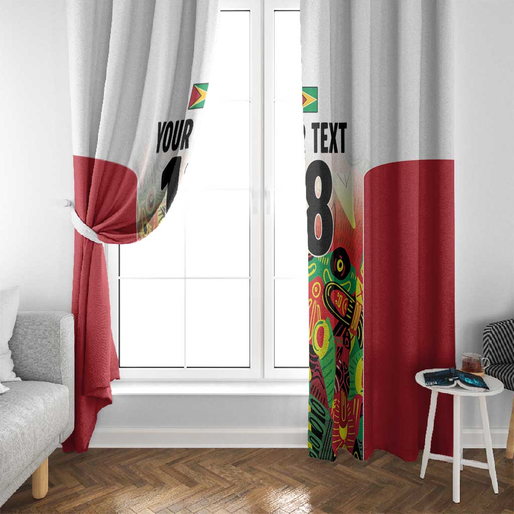 Custom Guyana Football Pride Window Curtain Golden Jaguars Go Champion - White - African Pride