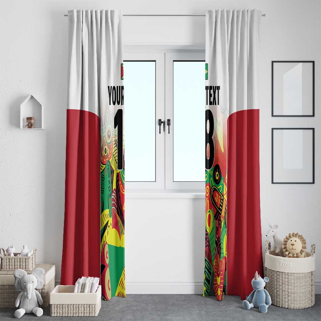 Custom Guyana Football Pride Window Curtain Golden Jaguars Go Champion - White - African Pride