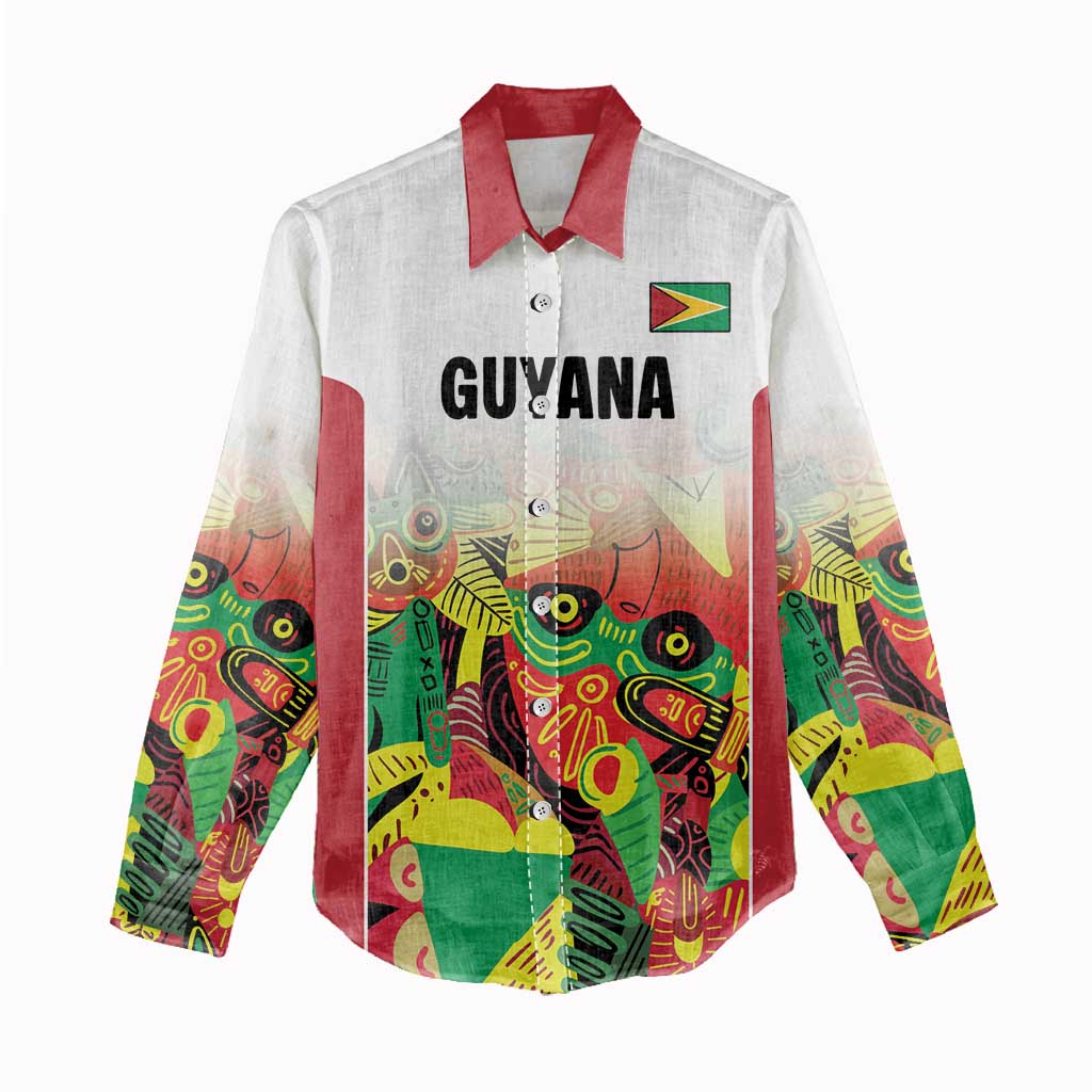 Custom Guyana Football Pride Women Casual Shirt Golden Jaguars Go Champion - White - African Pride