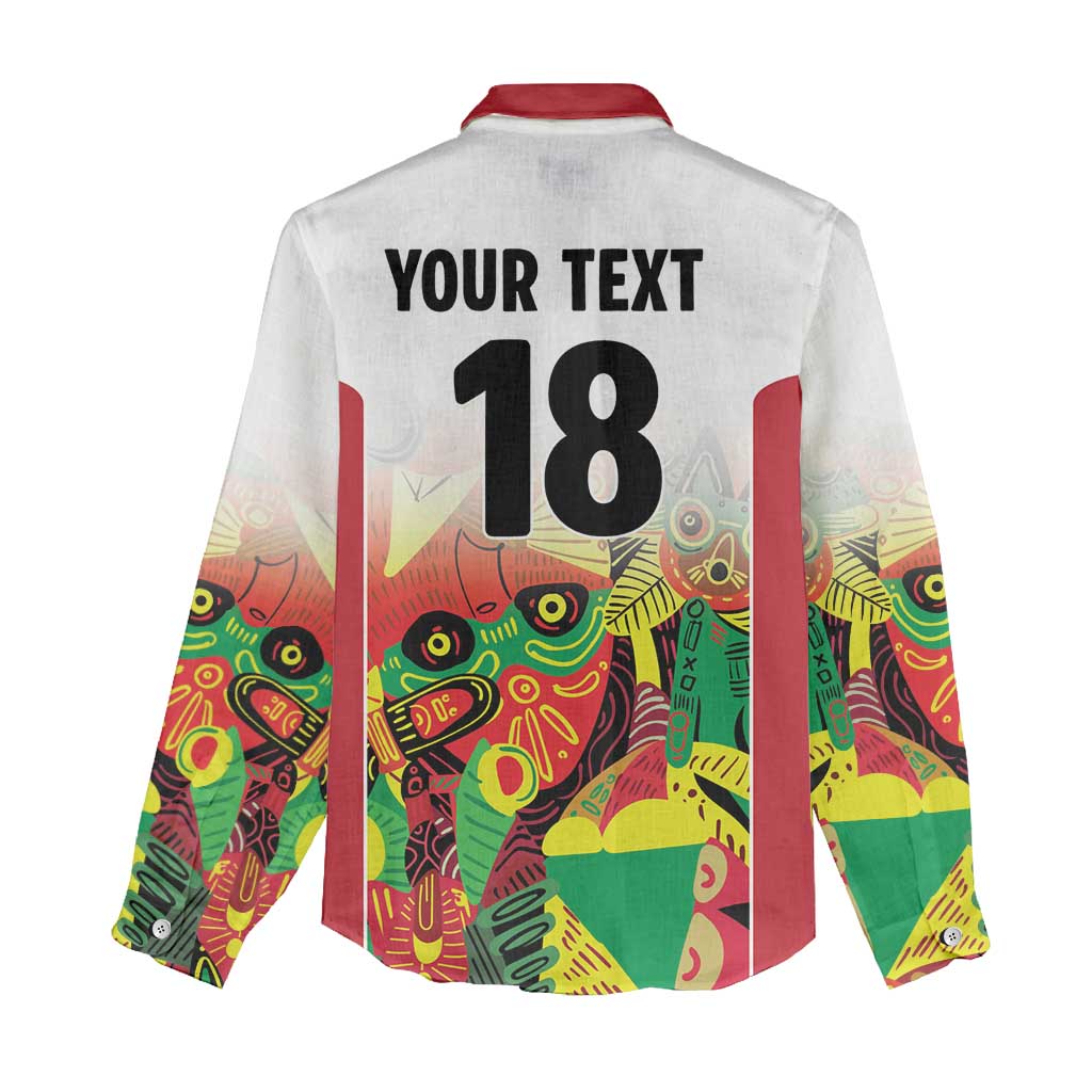 Custom Guyana Football Pride Women Casual Shirt Golden Jaguars Go Champion - White - African Pride