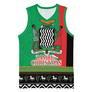 Afro Zambia Christmas Basketball Jersey Coat Of Arms With Kente Pattern - African Pride
