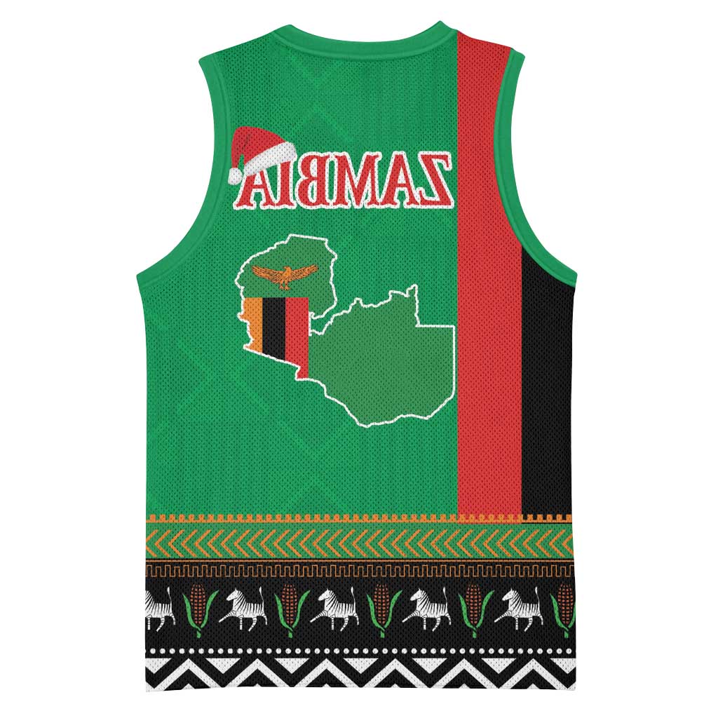 Afro Zambia Christmas Basketball Jersey Coat Of Arms With Kente Pattern - African Pride