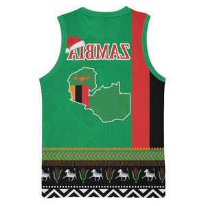 Afro Zambia Christmas Basketball Jersey Coat Of Arms With Kente Pattern - African Pride