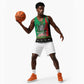Afro Zambia Christmas Basketball Jersey Coat Of Arms With Kente Pattern - African Pride