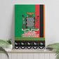 Afro Zambia Christmas Canvas Wall Art Coat Of Arms With Kente Pattern