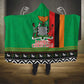 Afro Zambia Christmas Hooded Blanket Coat Of Arms With Kente Pattern