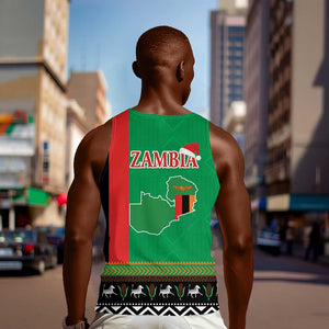 Afro Zambia Christmas Men Tank Top Coat Of Arms With Kente Pattern
