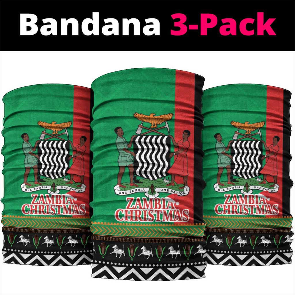 Afro Zambia Christmas Neck Gaiter Coat Of Arms Kente Pattern LT18