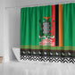 Afro Zambia Christmas Shower Curtain Coat Of Arms With Kente Pattern