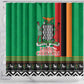 Afro Zambia Christmas Shower Curtain Coat Of Arms With Kente Pattern
