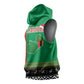 Afro Zambia Christmas Sleeveless Hoodie Coat Of Arms With Kente Pattern - African Pride