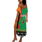 Afro Zambia Christmas Summer Maxi Dress Coat Of Arms With Kente Pattern