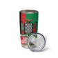 Afro Zambia Christmas Tumbler Cup Coat Of Arms With Kente Pattern