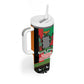 Afro Zambia Christmas Tumbler With Handle Coat Of Arms With Kente Pattern