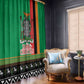 Afro Zambia Christmas Window Curtain Coat Of Arms With Kente Pattern
