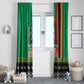 Afro Zambia Christmas Window Curtain Coat Of Arms With Kente Pattern