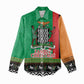 Afro Zambia Christmas Women Casual Shirt Coat Of Arms With Kente Pattern LT18