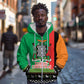Afro Zambia Christmas Zip Hoodie Coat Of Arms With Kente Pattern