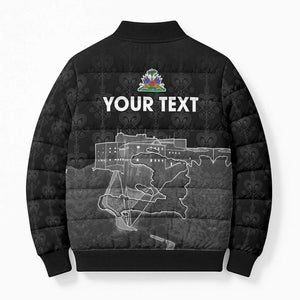 Afro-Haitians Pride Personalized Bomber Puffer Jacket Citadelle Laferriere Veve Vodou
