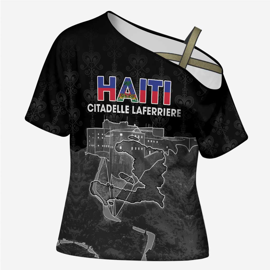 Afro-Haitians Pride Personalized Cross Shoulder Shirt Citadelle Laferriere Veve Vodou